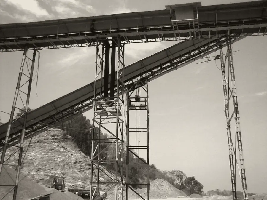 Primary jaw crusher installation at a Kerala quarry site by Krishna Engineering Works